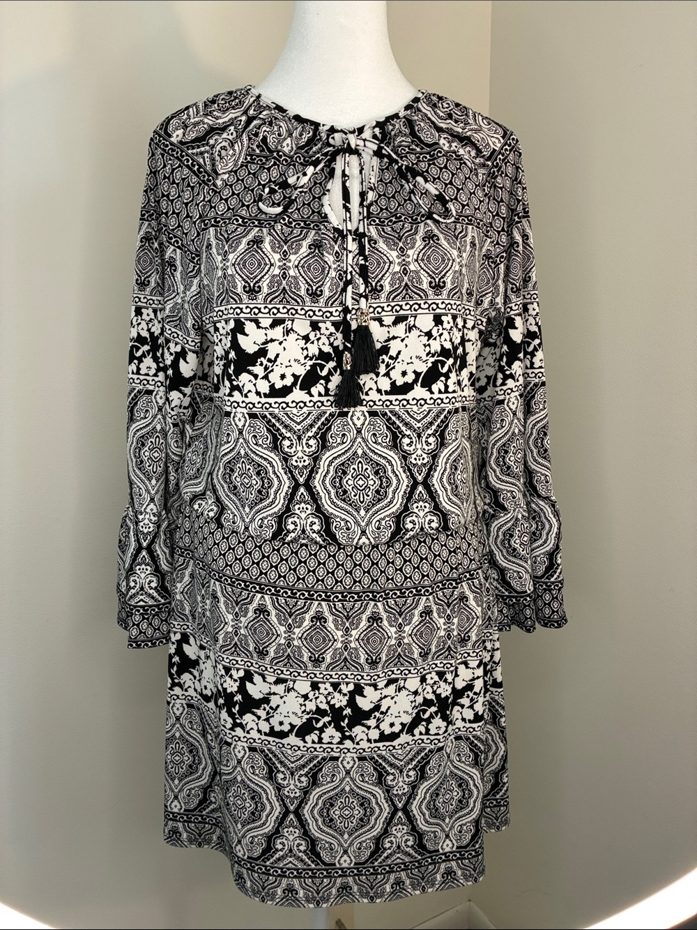 White House Black Market Black and White Mini Dress